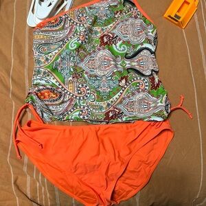 SHEIN Orange and Paisley Bikini